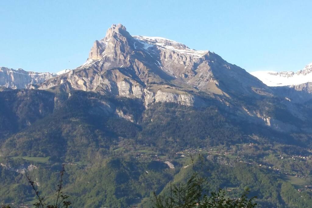 Appart en rez de jardin clos face au Mont BLANC Apartment Combloux Exterior foto